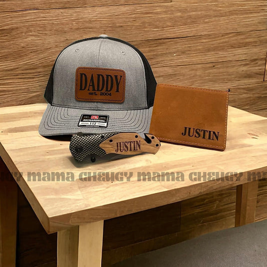 FATHER’S DAY SET | CUSTOM HAT, KNIFE & WALLET